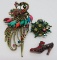 Lovely colored costume pins and hair clip