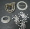 Lovely rhinestone lot with buckles, pins, and earrings