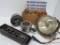 Vintage automotive lot, lights, bulbs, speedometer