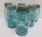 6 Ball Perfect Mason blue canning jars with zinc lids, Quarts