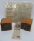 Harley Davidson ephemera, empty parts boxes, oil ad, and 1950's receipts