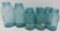 8 Blue Ball Mason canning jars, 6 quarts and two 1/2 gallon, no lids