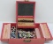 Vintage jewelry box with beaded jewelry, costume plastic