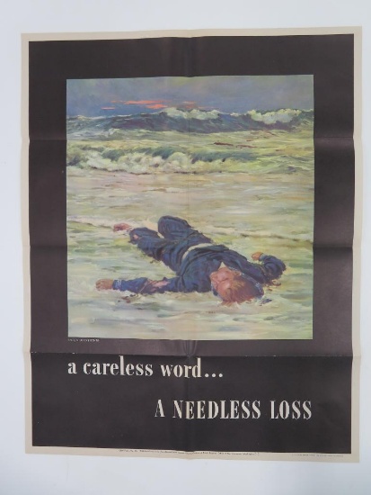 Original Anton Otto Fischer WWII poster, A Careless Word...A Needless Loss, #36