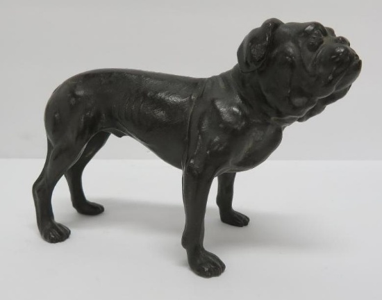 Bronze bull dog paperweight, 6"