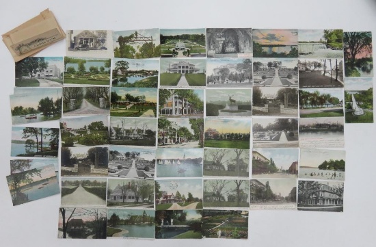 49 Oconomowoc historical post cards, Valentine estate, Oconomowoc & LaBelle Lake and Downtown