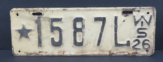 1926 dealer plate, Wisconsin, 14 1/2"