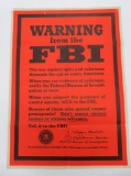Original WWII FBI Warning Poster, 20