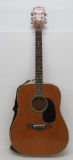 Vintage Ensenada Acoustic Guitar, WG 65, six string with metal stand