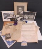 Oconomowoc history lot, Dr. Wing medical papers from Northwestern University and medical name badges