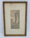 Wallace Nutting interior print, framed 7 3/4