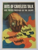 Original WWII military poster, Stevan Dohanos, great color, Bits of Careless Talk