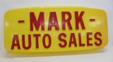 Automotive sign, plastic, Mark Auto Sale, 48