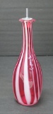 Cranberry barber bottle, 9 3/4