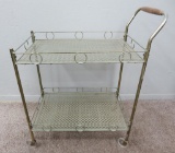 Gold tone MCM kitchen serving cart, 24