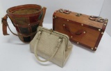 Three vintage retro purses hand bags