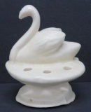Art pottery flower frog, Swan, attributed to pre 1931 design