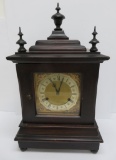 New Haven Mahogany mantle clock with cherub ormolu corners