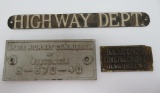 Highway Dept and Construction plaques