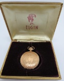Elgin ladies pocket watch and an Elgin watch box
