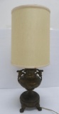 Parsons -Caldwell table lamp, leaf etched finish, metal, clawfeet, 22