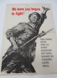 1943 Original military poster, WWII, OWI 62, We Have Just Begun to Fight, 22 1/2