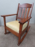 Mission oak rocking chair, attributed to Limbert