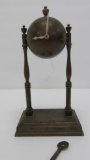 GCC baseball globe clock with key, missing pendulum