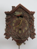 Waterbury Lux clock, bird, with key, needs work