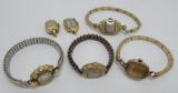 6 vintage ladies wrist watches, all as found