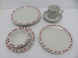 7 pieces of Red Leaves Shenango China, Railroad Restaurant Dining China