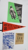 Motorcycle posters and pennant