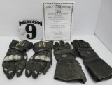 Gary Nixon autograph #9 and two pair of motorcycle gloves