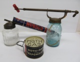 Sprayers and Moth Gas tin