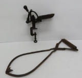 Vintage cherry pitter and tongs