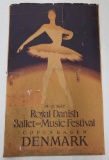 Vintage Travel Poster, Denmark Royal Danish Ballet, 1954 Peterson