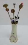 16 Hat pins and hat pin holder