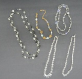 Five glass beaded necklaces