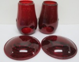 Ruby red lantern lenses and globes