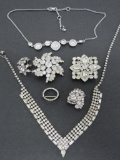 Rhinestone jewelry, necklaces, earrings and pins