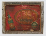 Aren Beverage metal sign in wooden frame, Waukesha County beverage