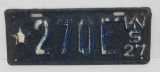 1927 Wisconsin dealer plate, 12 1/2