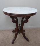 Lovely Walnut Marble Top Table