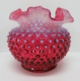 Fenton Cranberry Hobnail vase, 5