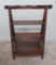 Lovely Arts and Crafts oak three tier display shelf, handled