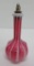 Cranberrry peppermint stripe barber bottle, 8 1/2