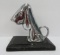 Ronson Art Metal Works hound dog striker cigarette lighter, desk top, 4