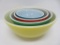 Nest of 4 colored Pyrex mixing bowls