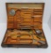 Surgeons medical field kit, c 1938, wooden box, two tier, 17