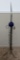 Ornate antique lightning rod with cobalt ball and copper finial, 55
